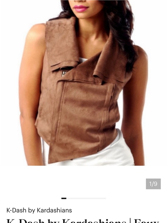 Kardashian Kollection Tops - K Dash by Kardashian Faux Suede Draped Moto Vest | Size Large